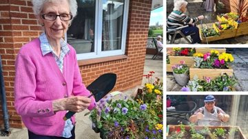 Spending time in the Sheffield care home garden